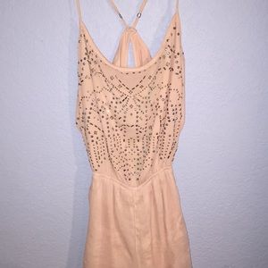 hollister pink studded romper